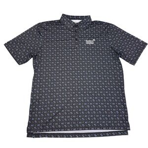 Straight Down Mens XL Performance Polo Sentry Tournament of Champions Black Palm